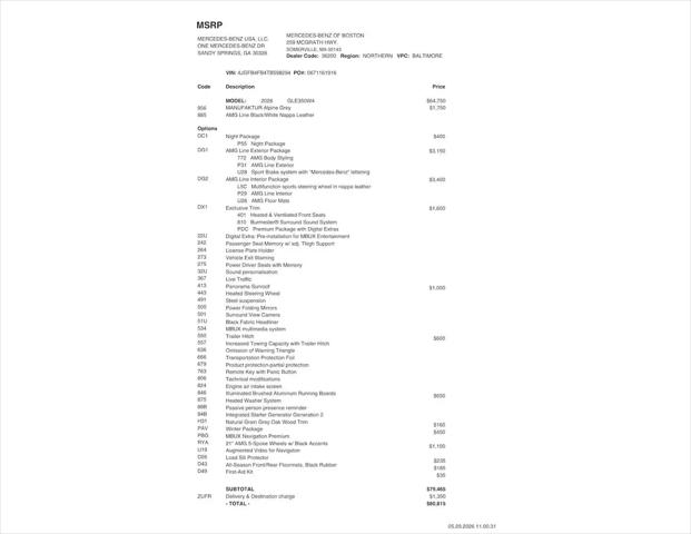 2026 Mercedes-Benz GLE GLE 350 GLE 350