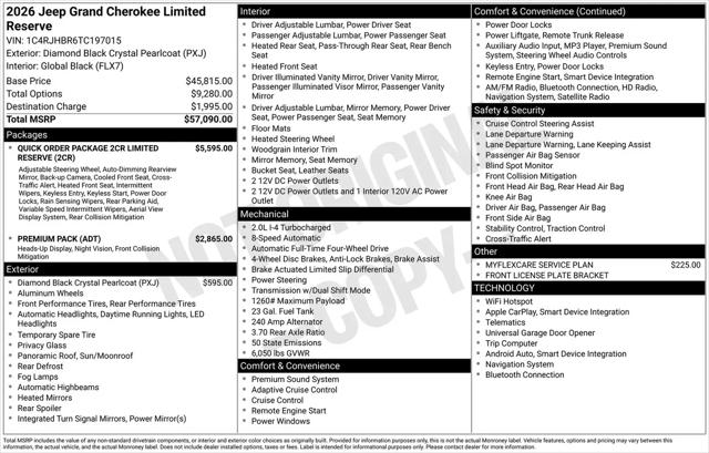 2026 Jeep Grand Cherokee Limited Reserve