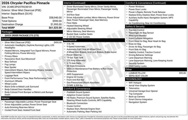 2026 Chrysler Pacifica Pinnacle AWD