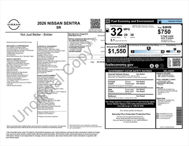 2026 Nissan Sentra SR