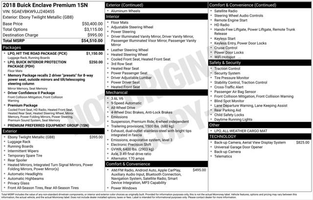 2018 Buick Enclave Premium 2018 Buick Enclave Premium