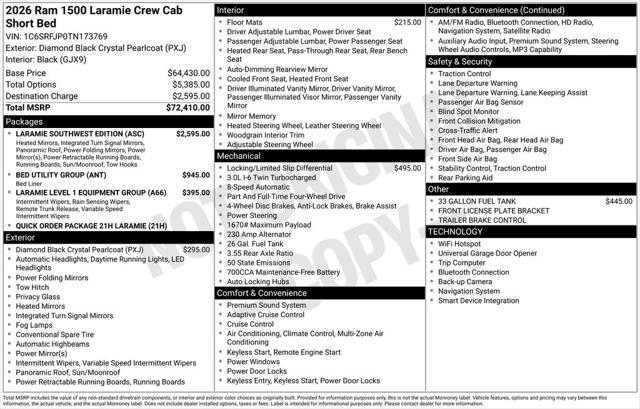 2026 RAM Ram 1500 RAM 1500 LARAMIE CREW CAB 4X4 57 BOX