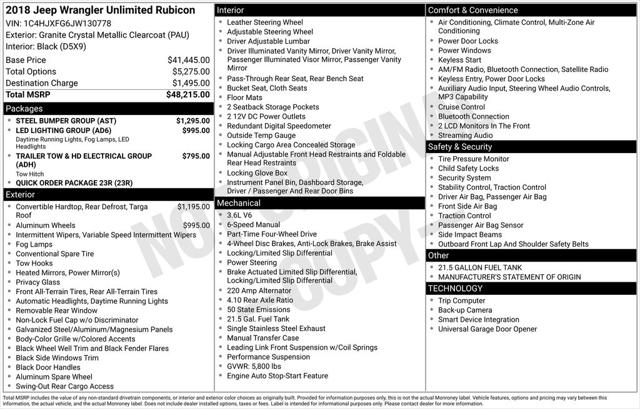 2018 Jeep Wrangler Unlimited Rubicon 4x4