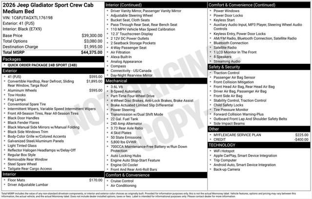 2026 Jeep Gladiator GLADIATOR SPORT 4X4