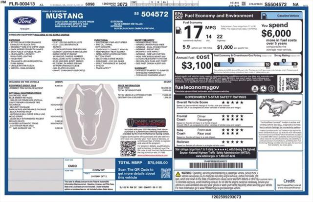 2025 Ford Mustang Dark Horse Fastback