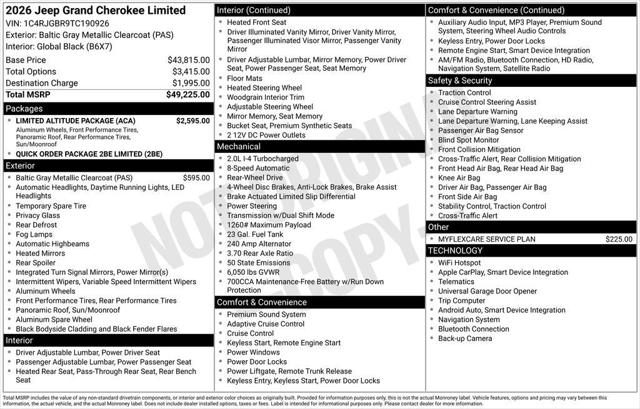2026 Jeep Grand Cherokee Limited 4x2