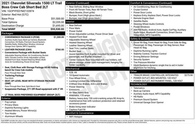 2021 Chevrolet Silverado 1500 4WD Crew Cab Short Bed LT Trail Boss