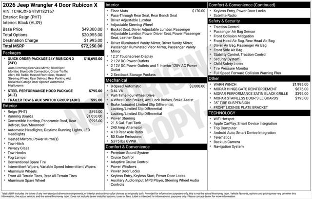2026 Jeep Wrangler 4-Door Recon 4x4