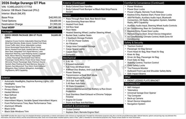 2026 Dodge Durango DURANGO GT PLUS AWD