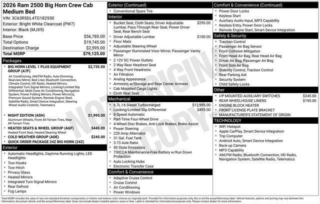 2026 RAM Ram 2500 RAM 2500 BIG HORN CREW CAB 4X4 64 BOX