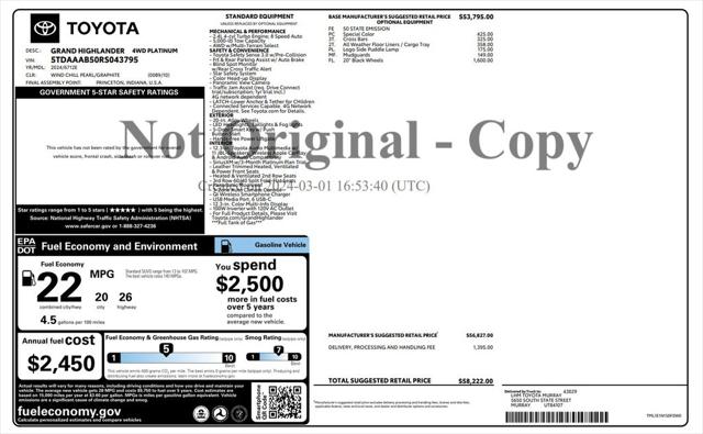 2024 Toyota Grand Highlander Platinum