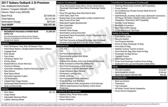 2017 Subaru Outback 2.5i Premium