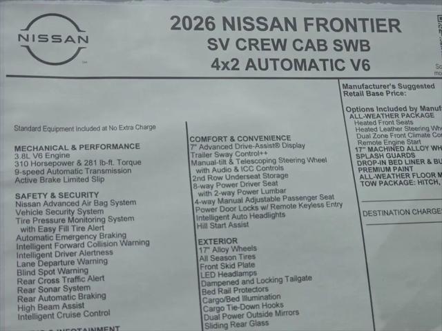 2026 Nissan Frontier Crew Cab SV 4x2