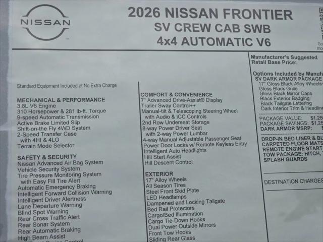 2026 Nissan Frontier Crew Cab SV 4x4