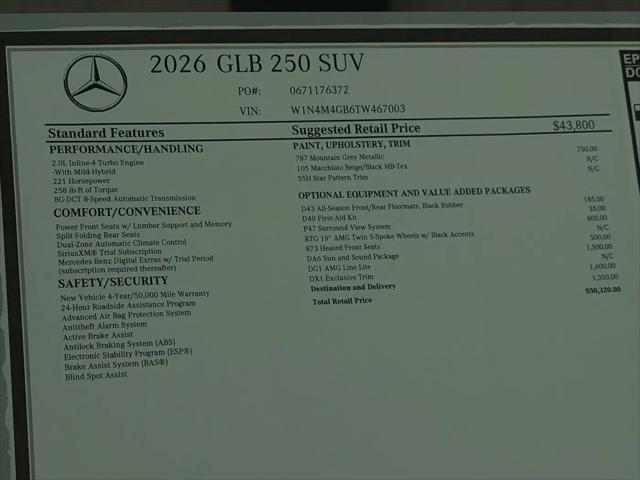 2026 Mercedes-Benz GLB GLB 250