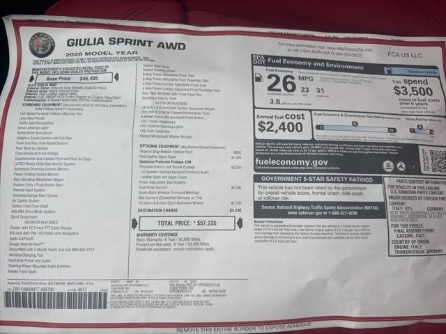 2026 Alfa Romeo Giulia AWD