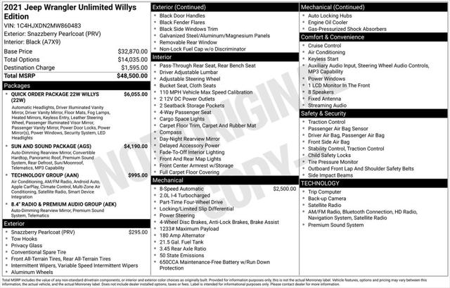 2021 Jeep Wrangler Unlimited Willys 4x4