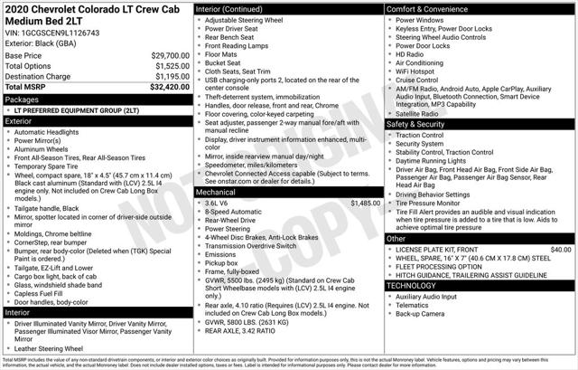 2020 Chevrolet Colorado 2WD Crew Cab Short Box LT