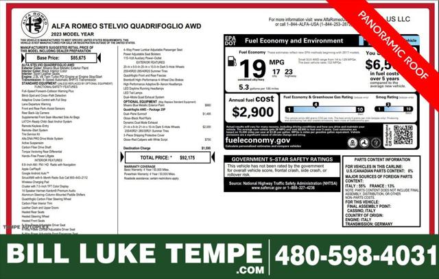 2023 Alfa Romeo Stelvio Quadrifoglio AWD