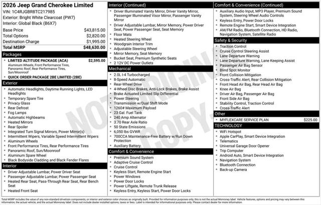 2026 Jeep Grand Cherokee Limited 4x2