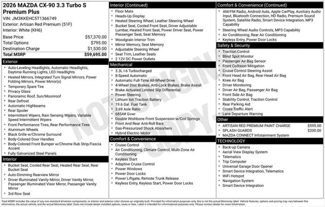 2026 Mazda X-90 3.3 Turbo S Premium Plus