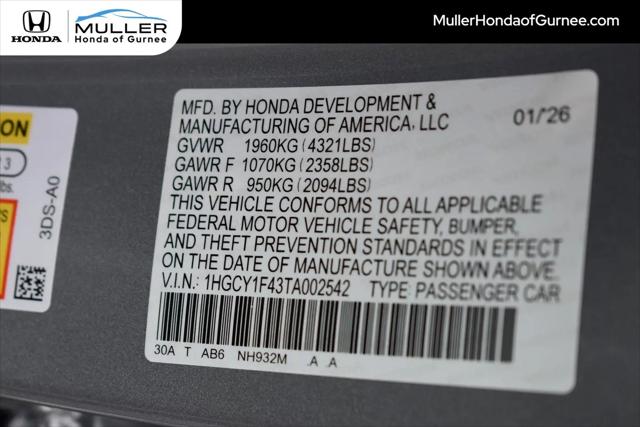 2026 Honda Accord Sedan SE