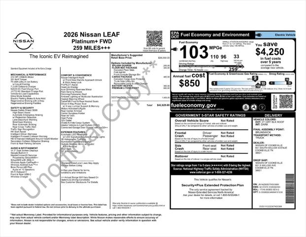 2026 Nissan LEAF PLATINUM+