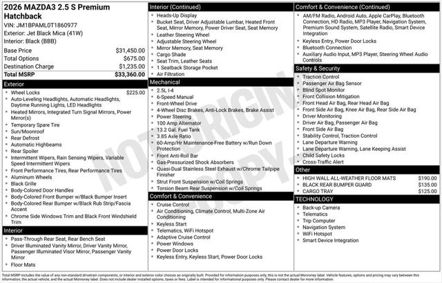 2026 Mazda Mazda3 2.5 S Premium