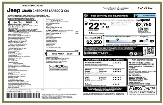 2026 Jeep Grand Cherokee GRAND CHEROKEE LAREDO X 4X4