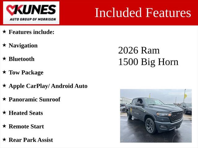 2026 RAM Ram 1500 RAM 1500 BIG HORN CREW CAB 4X4 57 BOX