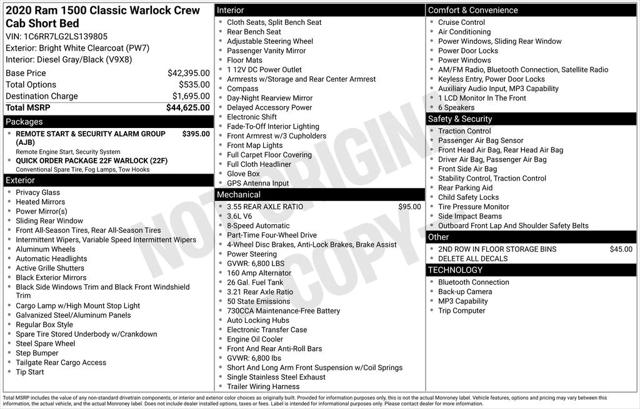 2020 RAM 1500 Classic Warlock Crew Cab 4x4 57 Box 2020 RAM 1500 Classic Warlock Crew Cab 4x4 57 Box