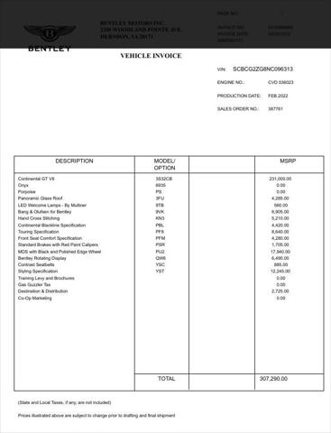 2022 Bentley Continental GT V8