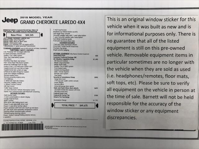 2018 Jeep Grand Cherokee Laredo