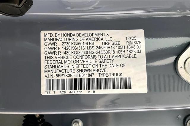2026 Honda Ridgeline RTL