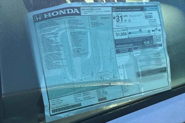 2026 Honda Accord Sedan SE