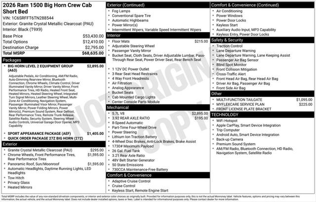 2026 Ram 1500 Big Horn Crew Cab 4x4 57 Box