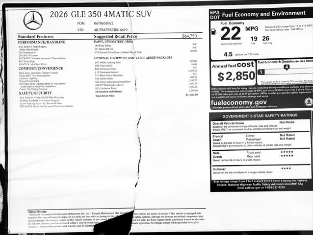 2026 Mercedes-Benz GLE GLE 350 GLE 350