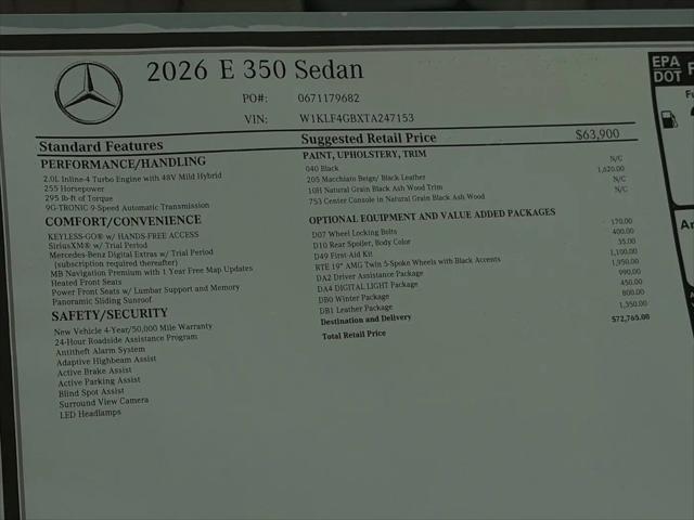2026 Mercedes-Benz E 350 E 350