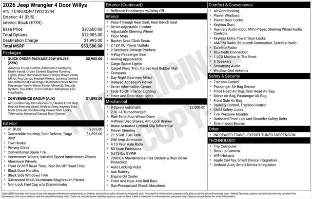 2026 Jeep Wrangler Willys