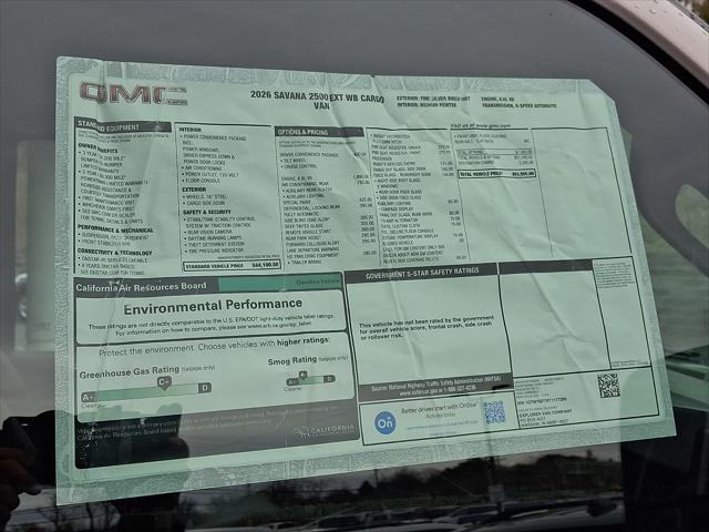 2026 GMC Savana Cargo 2500 Extended Wheelbase, Work Van, RWD