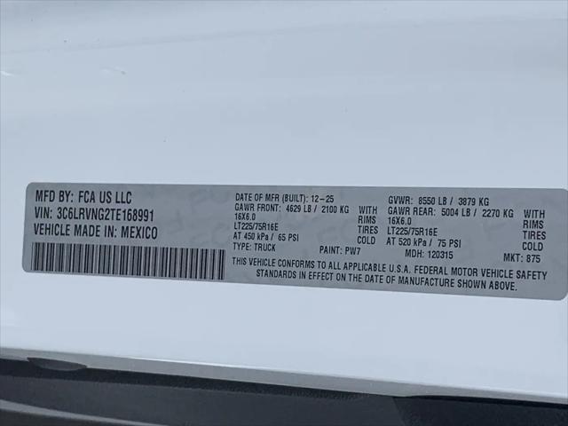 2026 Ram ProMaster Cargo Van Tradesman Low Roof 118" WB w/Pass Seat