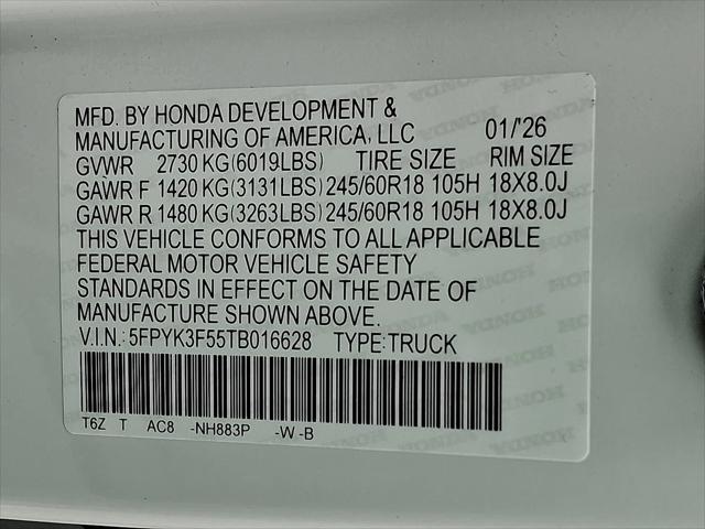 2026 Honda Ridgeline RTL