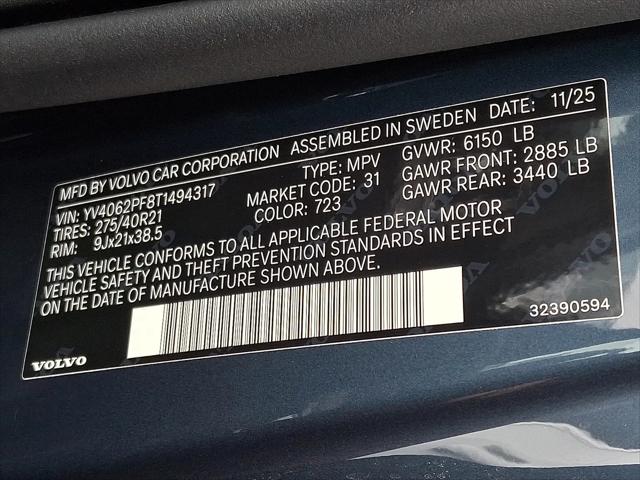2026 Volvo XC90 Ultra, B6 AWD Gas (mild hybrid), Gasoline, Bright, 7 Seats