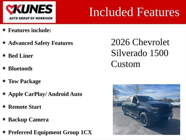 2026 Chevrolet Silverado 1500 4WD Crew Cab Short Bed Custom