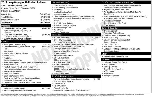 2022 Jeep Wrangler Unlimited Rubicon 4x4 2022 Jeep Wrangler Unlimited Rubicon 4x4