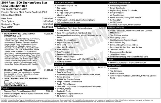2019 Ram 1500 Big Horn/Lone Star Crew Cab 4x2 5'7" Box for sale in Aransas Pass, TX