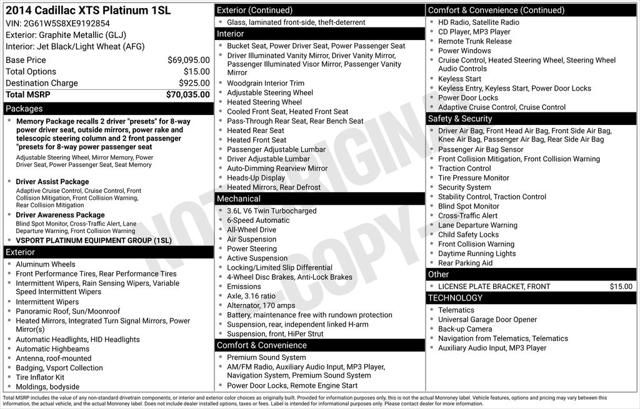 2014 Cadillac XTS Vsport Platinum