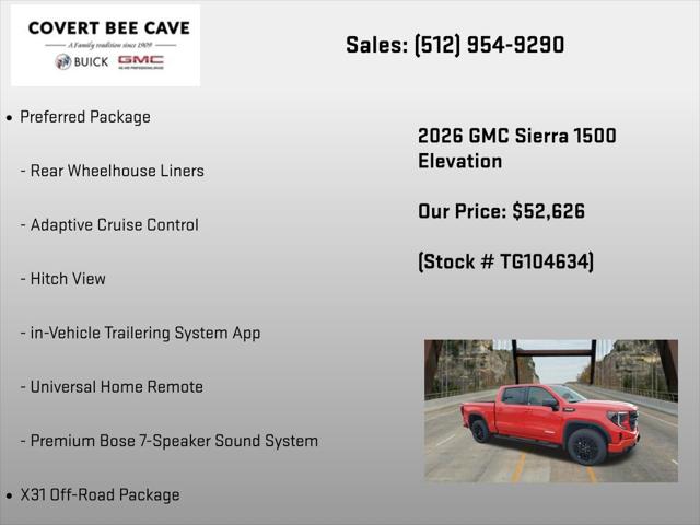 2026 GMC Sierra 1500 Crew Cab, Short Bed, Elevation, 4WD