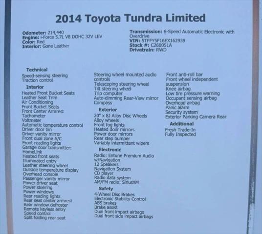 2014 Toyota Tundra Limited 5.7L V8