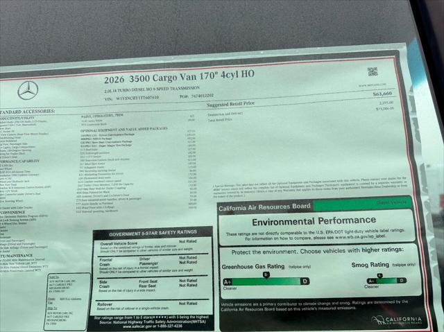 2026 Mercedes-Benz Sprinter 3500 High Roof 4-Cyl Diesel HO